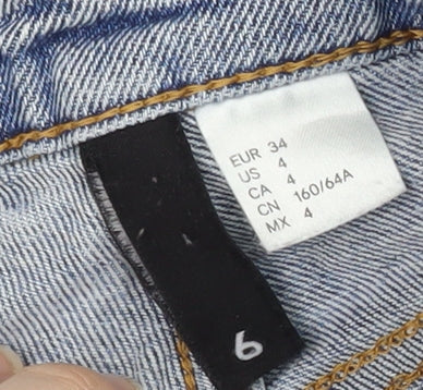H&M Women’s Blue Distressed Mom Jeans Size 6