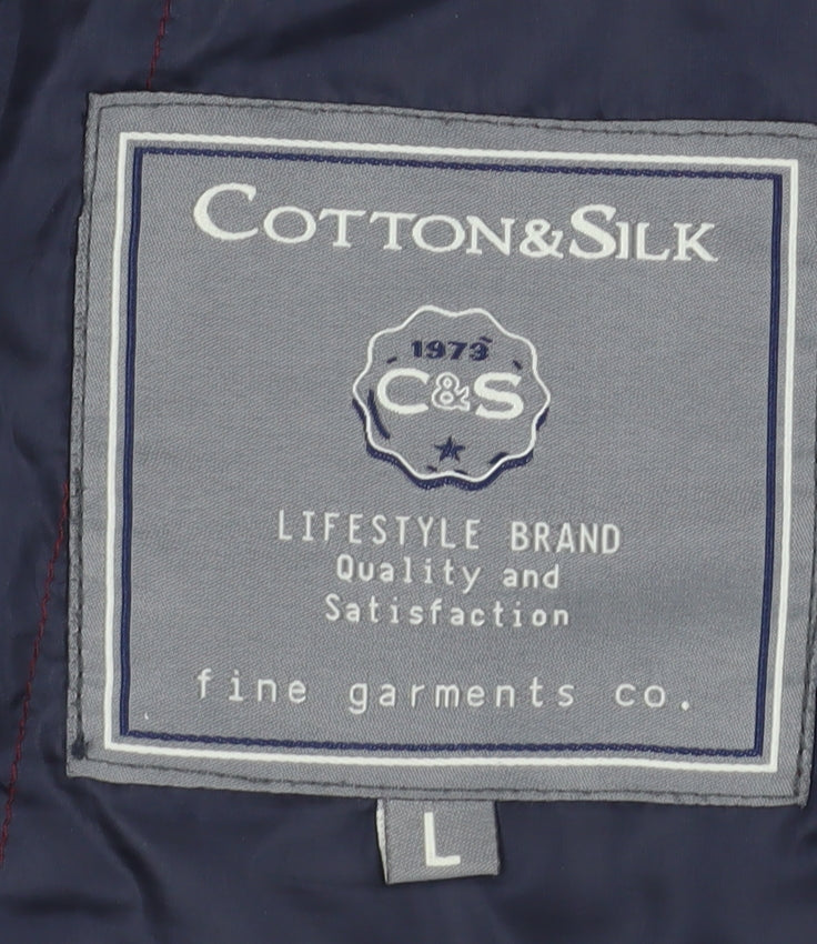 Cotton & Silk Men's Red Puffer Waistcoat L - Casual Wear
