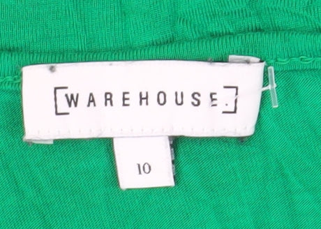 Warehouse Women's Green Cotton Tank Top Size 10