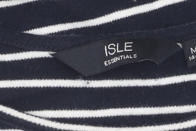 Isle Essentials Women's Blue Striped Pullover Jumper M