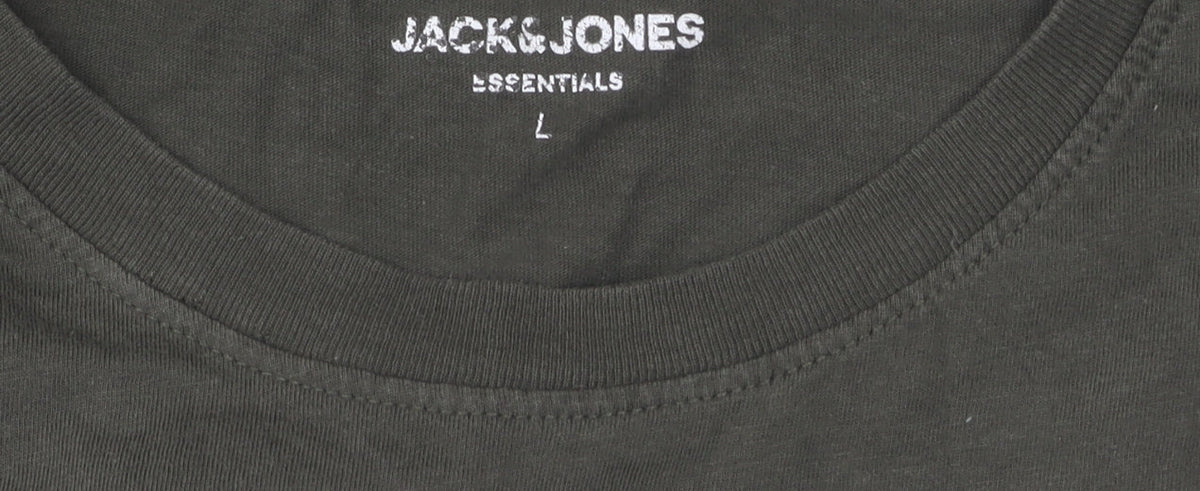 Jack & Jones Men's L Colourblock T-Shirt in Green, White, Black