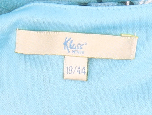 Klass Women's Blue V-Neck Floral Tank Petite Size 18