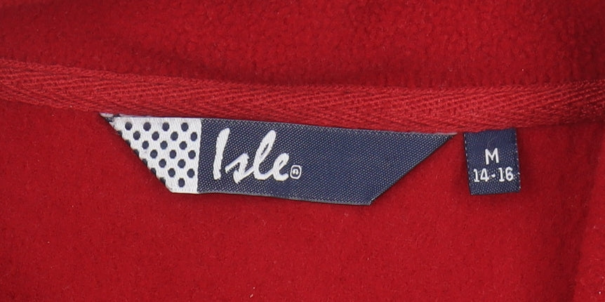 Isle Women's Red Fleece Jacket M Casual Style