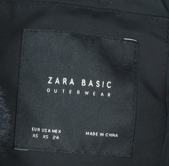 Zara Women's Black XS Puffer Jacket Winter Casual