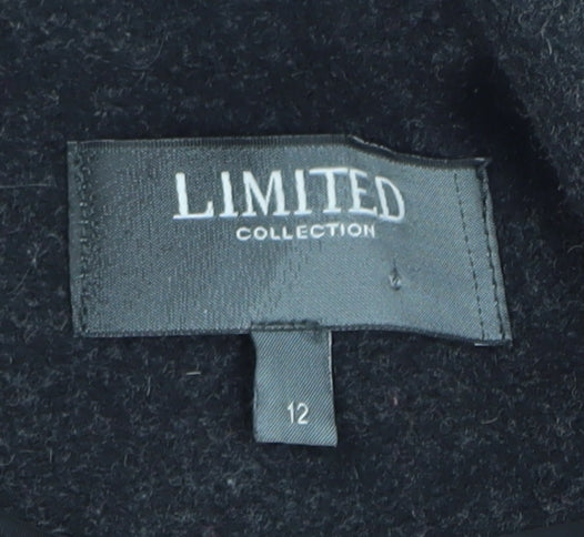 Marks & Spencer Women's Black Wool Overcoat Size 12