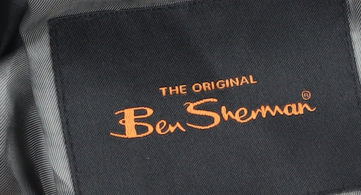 Ben Sherman Men's Grey Wool Striped Suit Jacket Size 42 Regular