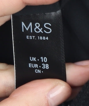 Marks & Spencer Women's Black Checked Suit Jacket Size 10