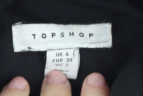 Topshop Women's Black Puffer Jacket Size 6