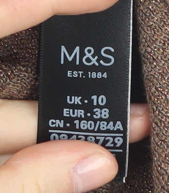 Marks & Spencer Women's Brown Knit Jumper, Size 10