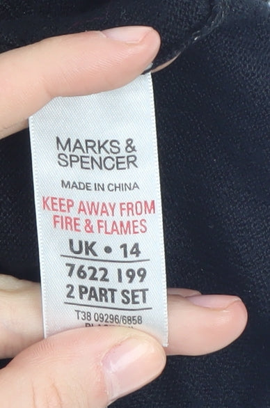 Marks & Spencer Women's Black Tunic V-Neck Jumper