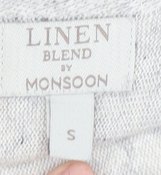 Monsoon Women Grey 3/4 Sleeve Jumper Size S
