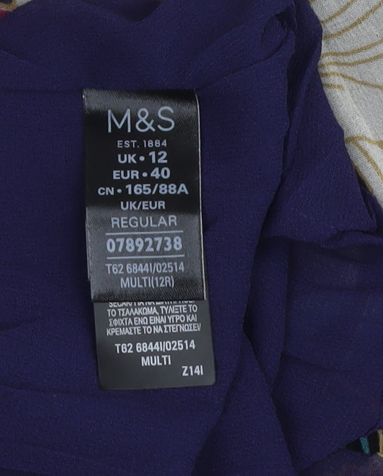 Marks & Spencer Women's Multicoloured Floral Slip Dress Size 12