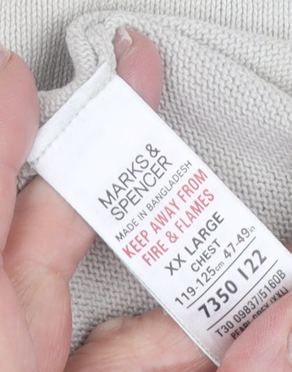 Marks & Spencer Men's Beige XL Pullover Cotton Jumper