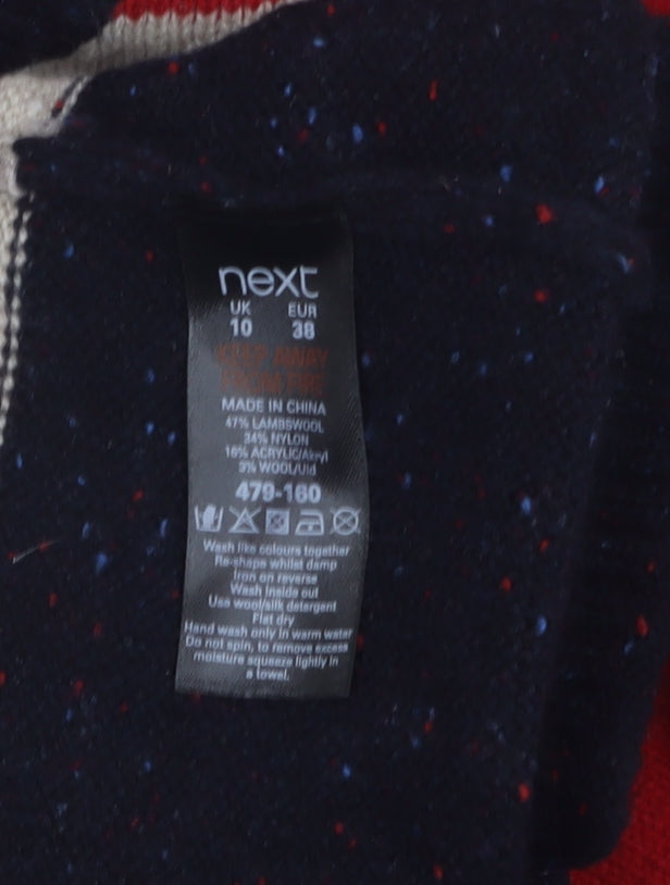 Next Women's Striped V-Neck Pullover Jumper - Size 10