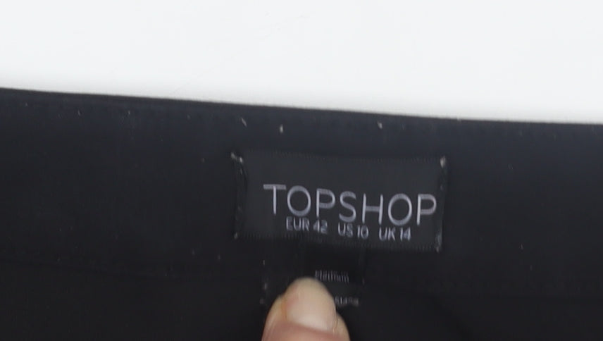Topshop Women's Black Trousers, Size 14, Stylish & Versatile