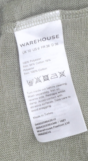 Warehouse Women's Green Basic T-Shirt Size 10