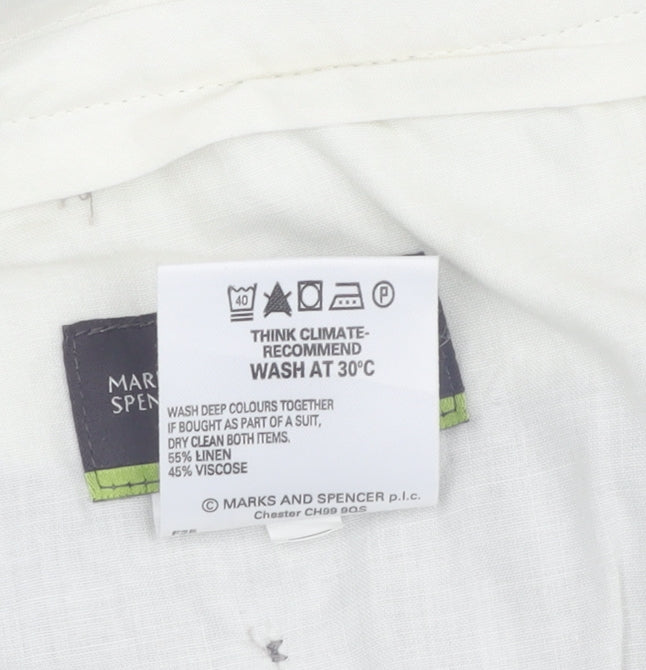 Marks & Spencer Men's Khaki Flat Front Trousers