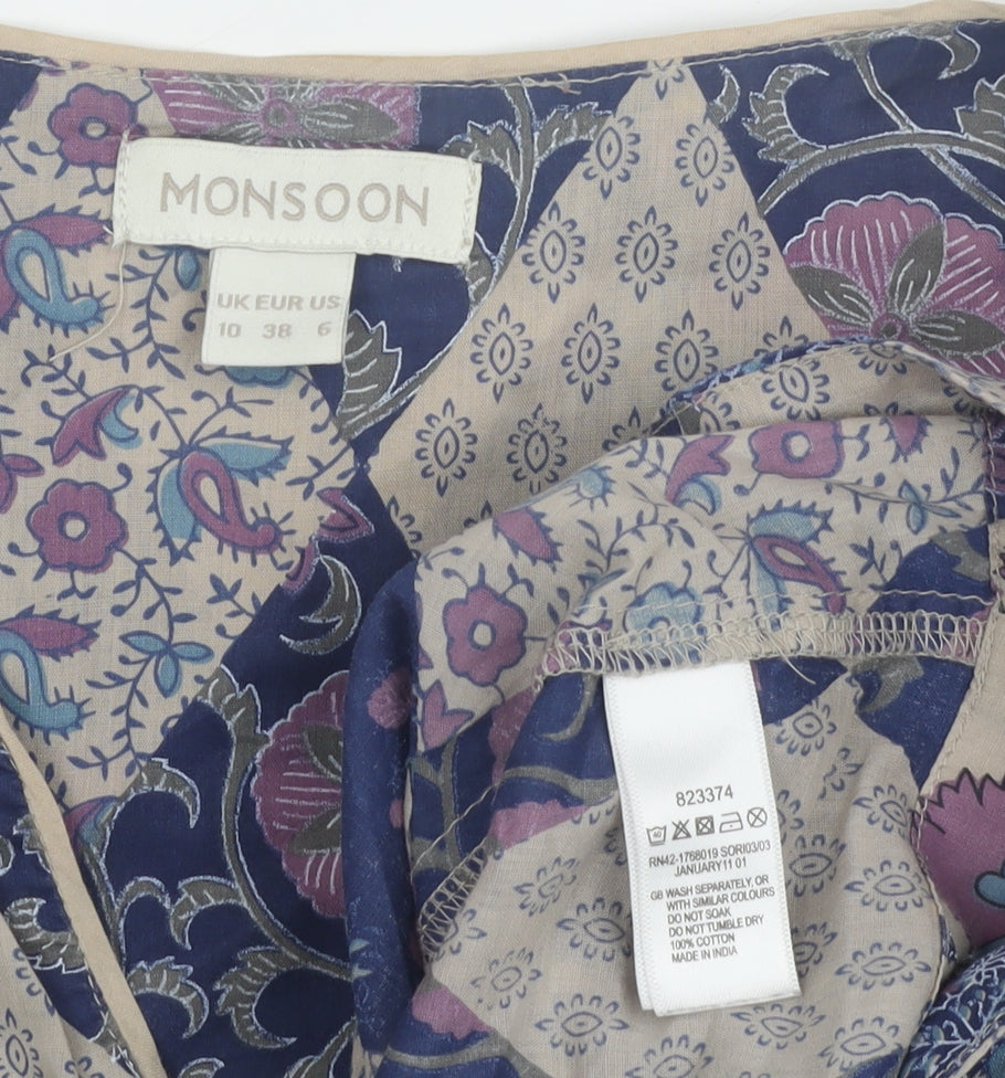 Monsoon Women's Multicoloured Kimono Blouse Size 10