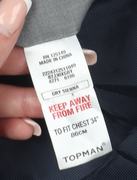 Topman Grey Men's Blazer 34R Business Suit Jacket