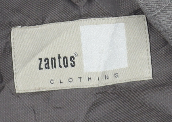 Zantos Men's Grey Check Blazer, Size 42, Business Wear