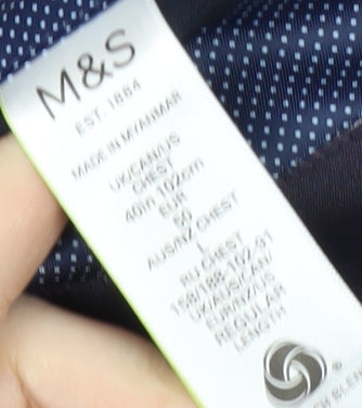 Marks & Spencer Men's Blue Blazer Jacket 40R