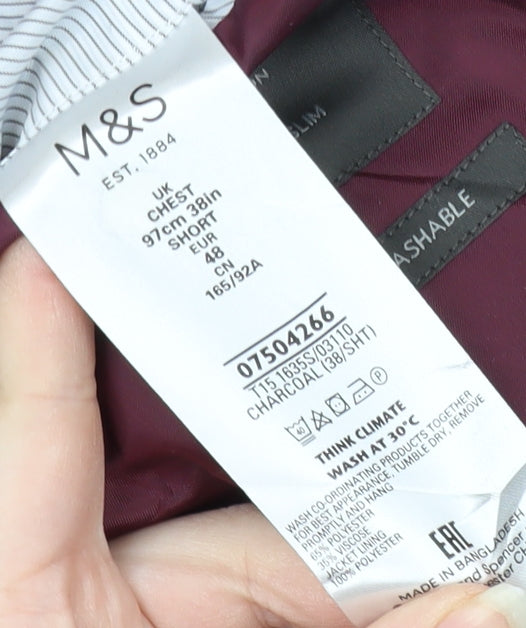Marks & Spencer Men's Grey Blazer, 38 Short Length
