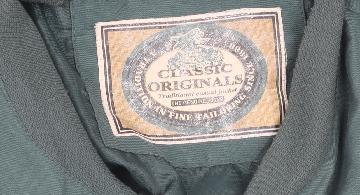 C&A Men's Green Bomber Jacket, Size S, Casual Zip Pockets