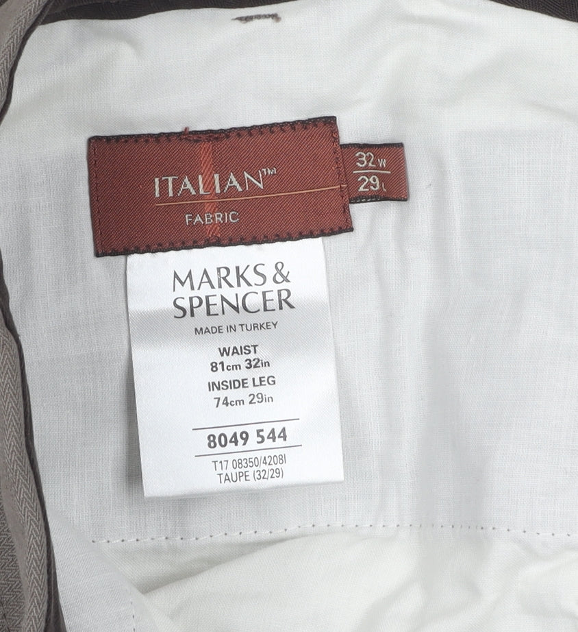 Marks & Spencer Men's Taupe Trousers - Size M