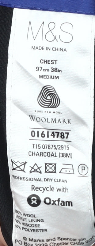 Marks & Spencer Men's Grey Wool Blazer 38R