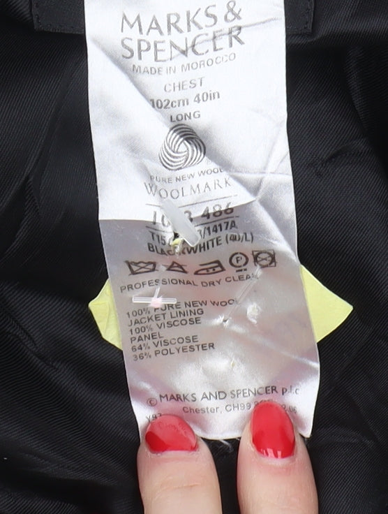 Marks & Spencer Men's Black White Blazer 40L