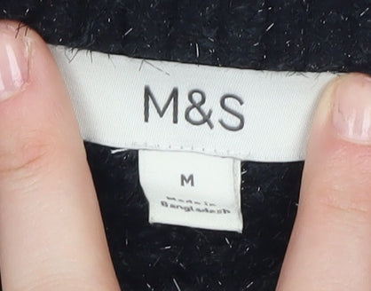 Marks & Spencer Women's Black Pullover Jumper - Size M