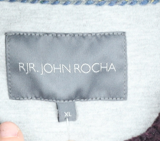 RJR.John Rocha Men's Black XL Henley Jumper