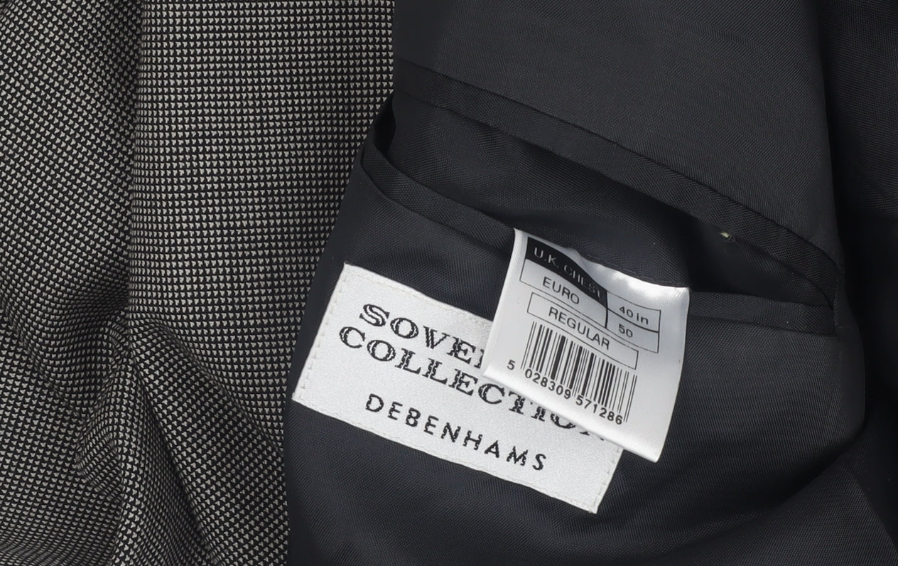 Debenhams Grey Wool Blazer, Size L, Classic Style