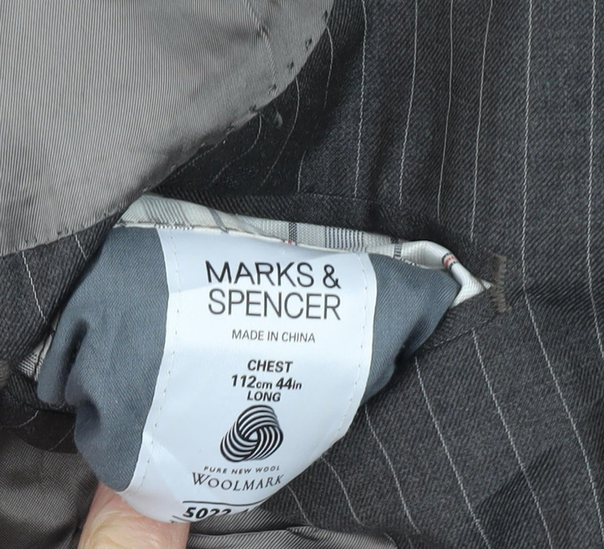 Marks & Spencer Men's Grey Striped Suit Jacket 44L