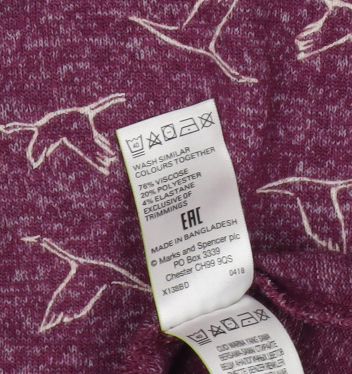 Marks & Spencer Women's Purple Animal Print Blouse