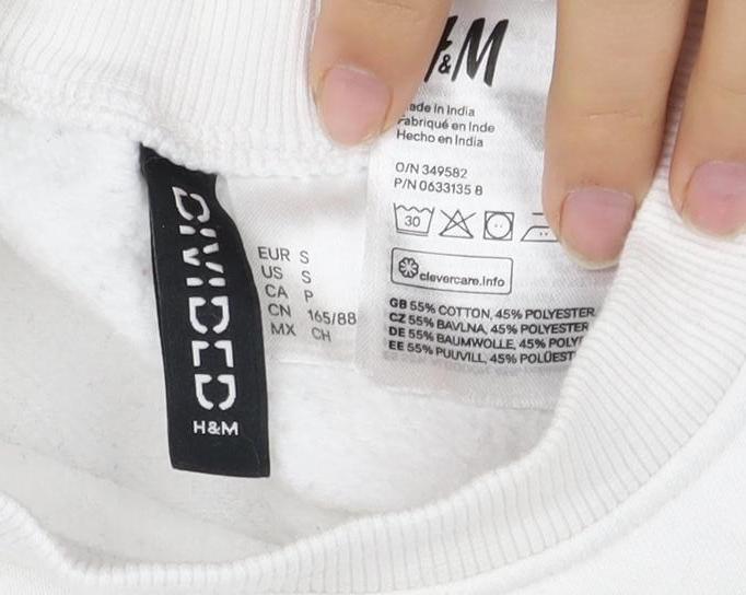 H&M Unisex White NYC Sweatshirt, Size 10, Casual Style
