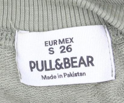 Pull&Bear Men's Green Graphic Pullover Sweatshirt S