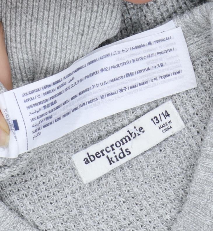 Abercrombie & Fitch Kids Boys Grey Pullover Jumper Size 13-14 Years