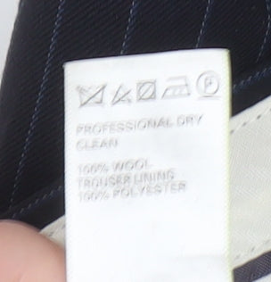 Marks & Spencer Men's Blue Striped Trousers, Size 34