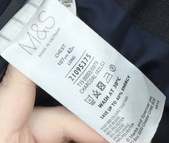 Marks & Spencer Men's Black Blazer 42 Long Jacket