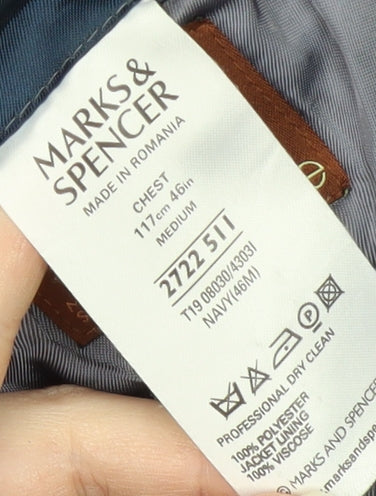 Marks & Spencer Men's Blue Blazer, 46R, Notch Lapel