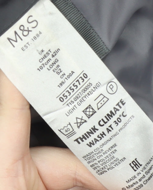 Marks & Spencer Grey Suit Jacket Men's 42 Long Formal
