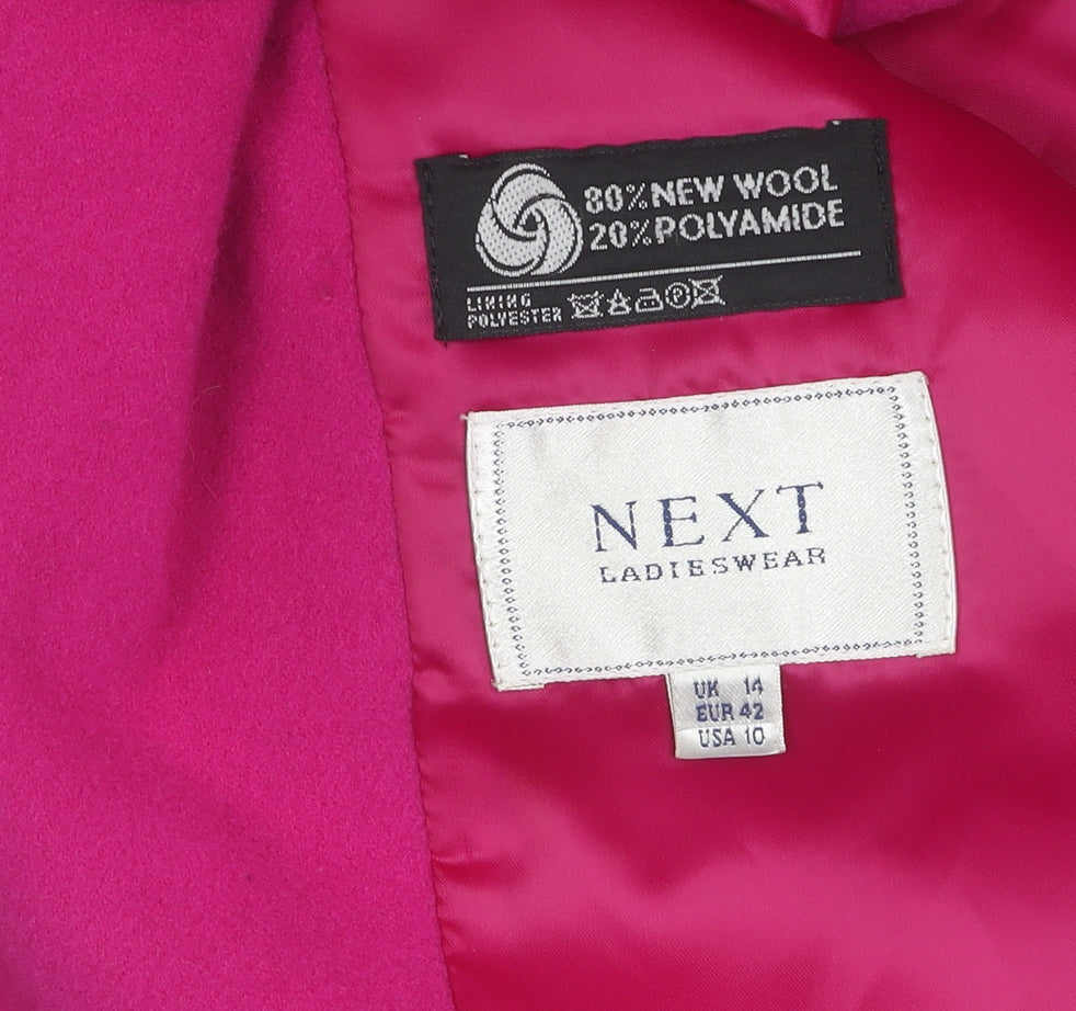 Next Women's Pink Mid-Length Wool Blazer, Size 14