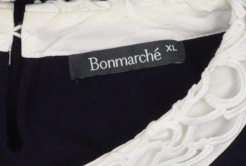Bonmarché Women's Black XL Collared Pullover