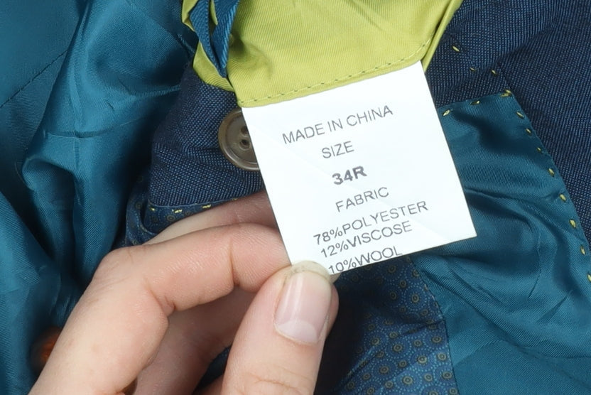 ONESIX5IVE Men's Blue Slim Fit Blazer 34R
