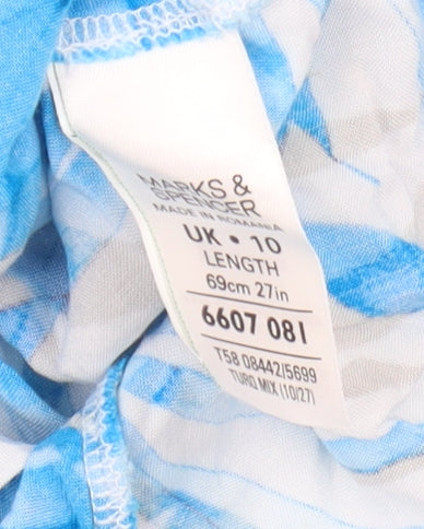 Marks & Spencer Blue A-Line Geometric Women's Skirt