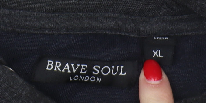 Brave Soul Men's Black XL Pullover Hoodie