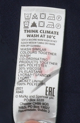 Marks & Spencer Men's Blue Suit Jacket, Size 38, Regular Fit