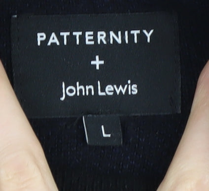 John Lewis Women's Black Geometric Knit Jumper, Size L