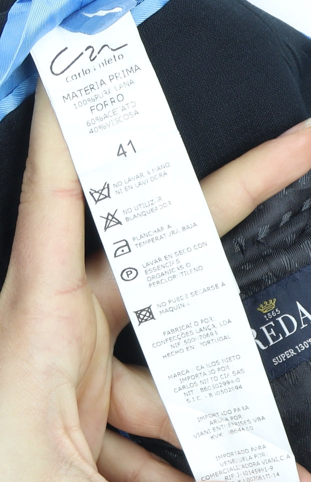 Reda Men's Blue Wool Blazer, 41, Formal Jacket